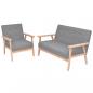 Preview: ARDEBO.de - Sofa-Set 2-tlg. Stoff Hellgrau