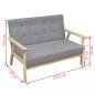 Preview: Sofa-Set 2-tlg. Stoff Hellgrau