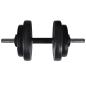 Preview: Fitnessstation Wandmontage mit Langhantel Kurzhantel Set 60,5kg