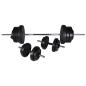 Preview: Fitnessstation Wandmontage mit Langhantel Kurzhantel Set 60,5kg