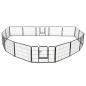Preview: Hunde-Laufstall 16 Paneele Stahl 60x80 cm Schwarz 