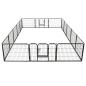 Preview: Hunde-Laufstall 16 Paneele Stahl 60x80 cm Schwarz 