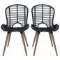 Preview: Esszimmerstühle 6 Stk. Natur Rattan Schwarz