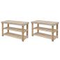 Preview: 2-in-1 Schuhbank 2 Stk. Massivholz Tanne