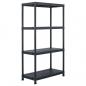 Preview: Lagerregale 2 Stk. Schwarz 60 x 30 x 138 cm Kunststoff