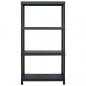 Preview: Lagerregale 2 Stk. Schwarz 60 x 30 x 138 cm Kunststoff