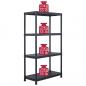 Preview: Lagerregale 2 Stk. Schwarz 60 x 30 x 138 cm Kunststoff