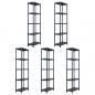 Preview: ARDEBO.de - Lagerregale 5 Stk. Schwarz 125 kg 60 x 30 x 180 cm Kunststoff