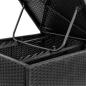 Preview: Sonnenliegen mit Auflage 2 Stk. Poly Rattan Schwarz