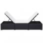 Preview: Sonnenliegen mit Auflage 2 Stk. Poly Rattan Schwarz