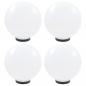 Preview: ARDEBO.de - LED-Gartenleuchten 4 Stk. Kugelförmig 30 cm PMMA