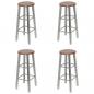 Preview: ARDEBO.de - Barhocker 4 Stk. Silbern und Braun MDF