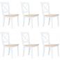 Preview: Esszimmerstühle 6 Stk. Weiß Helles Gummibaumholz