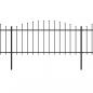 Preview: Gartenzaun mit Speerspitzen Stahl (0,5 - 0,75) x 3,4 m Schwarz