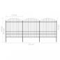 Preview: Gartenzaun mit Speerspitzen Stahl (1,75 - 2) x 5,1 m Schwarz