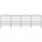 Preview: ARDEBO.de - Gartenzaun mit Speerspitzen Stahl (1,75 - 2) x 6,8 m Schwarz