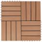 Preview: ARDEBO.de - 22 Stk. Terrassenfliesen 30 x 30 cm 2 qm WPC Teakholzfarbe