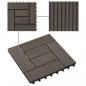 Preview: 22 Stk. Terrassenfliesen 30 x 30 cm 2 qm WPC Dunkelbraun