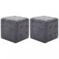 Preview: ARDEBO.de - Pouf 2 Stk. Grau 30x30x30 cm Wildleder-Optik