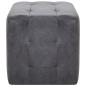 Preview: Pouf 2 Stk. Grau 30x30x30 cm Wildleder-Optik