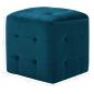 Preview: Pouf 2 Stk. Blau 30x30x30 cm Samtstoff
