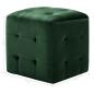 Preview: Pouf 2 Stk. Grün 30x30x30 cm Samtstoff