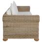 Preview: 2-tlg. Sofagarnitur mit Kissen Natur Rattan