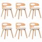 Preview: Esszimmerstühle 6 Stk. Creme Bugholz und Kunstleder 