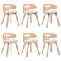 Preview: Esszimmerstühle 6 Stk. Creme Bugholz und Kunstleder 