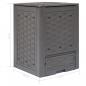 Preview: Gartenkomposter 3 Stk. Braun 60x60x83cm 900 L Kunststoff Rattan