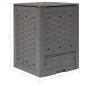 Preview: Gartenkomposter 3 Stk. Braun 60x60x83cm 900 L Kunststoff Rattan