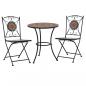 Preview: ARDEBO.de - 3-tlg. Bistro-Set Mosaik Keramik Orange / Grau 