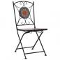 Preview: 3-tlg. Bistro-Set Mosaik Keramik Orange / Grau 