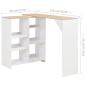 Preview: Bartisch mit Beweglichem Regal Weiß 138x39x110 cm