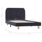Preview: Bettgestell Dunkelgrau Stoff 90×200 cm 