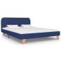 Preview: Bettgestell Blau Stoff 140x200 cm