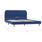 Preview: Bettgestell Blau Stoff 140x200 cm