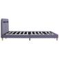 Preview: Bettgestell mit LED Hellgrau Stoff 160x200 cm