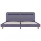 Preview: Bettgestell mit LED Hellgrau Stoff 160x200 cm
