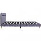 Preview: Bettgestell mit LED Hellgrau Stoff 160x200 cm