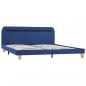Preview: Bettgestell mit LED Blau Stoff 180x200 cm