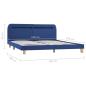 Preview: Bettgestell mit LED Blau Stoff 180x200 cm