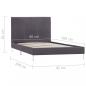 Preview: Bettgestell Grau Stoff 90×200 cm