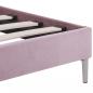 Preview: Bettgestell mit LED Rosa Stoff 180 x 200 cm