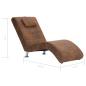 Preview: Chaiselongue mit Kissen Braun Wildleder-Optik 