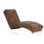 Preview: Massage Chaiselongue Braun Wildleder-Optik