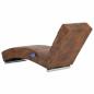 Preview: Massage Chaiselongue Braun Wildleder-Optik
