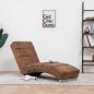 Preview: Massage Chaiselongue Braun Wildleder-Optik