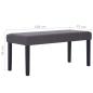 Preview: Sitzbank 106 cm Grau Kunstleder
