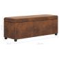 Preview: Bank mit Staufach 116 cm Braun Wildleder-Optik